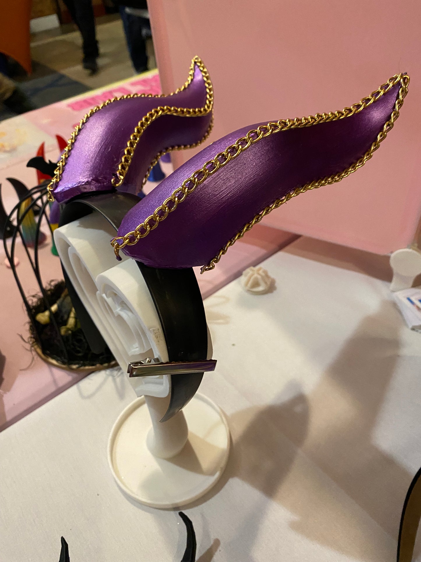 Purple gold chained horns