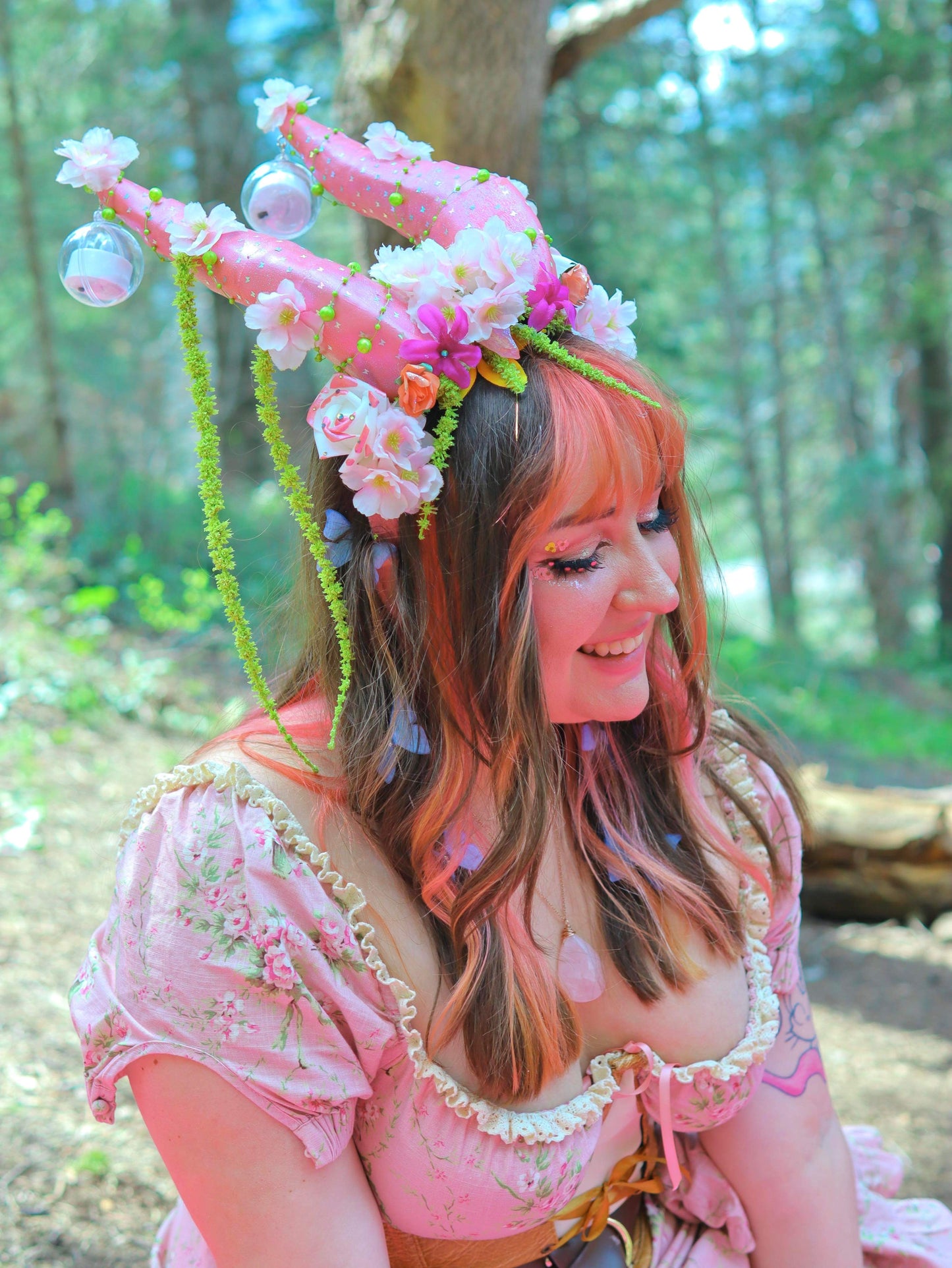The Alexis Cherry Blossom Dragon Horns w/ removable lights