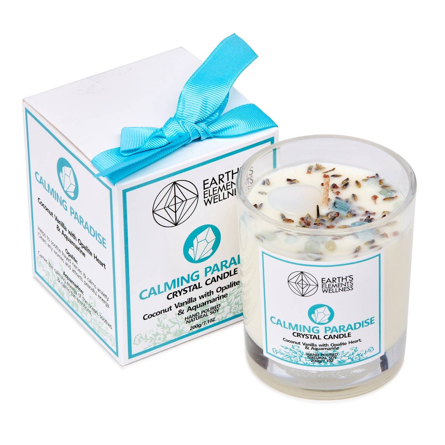 Earth's Elements - Calming Paradise Crystal Candle