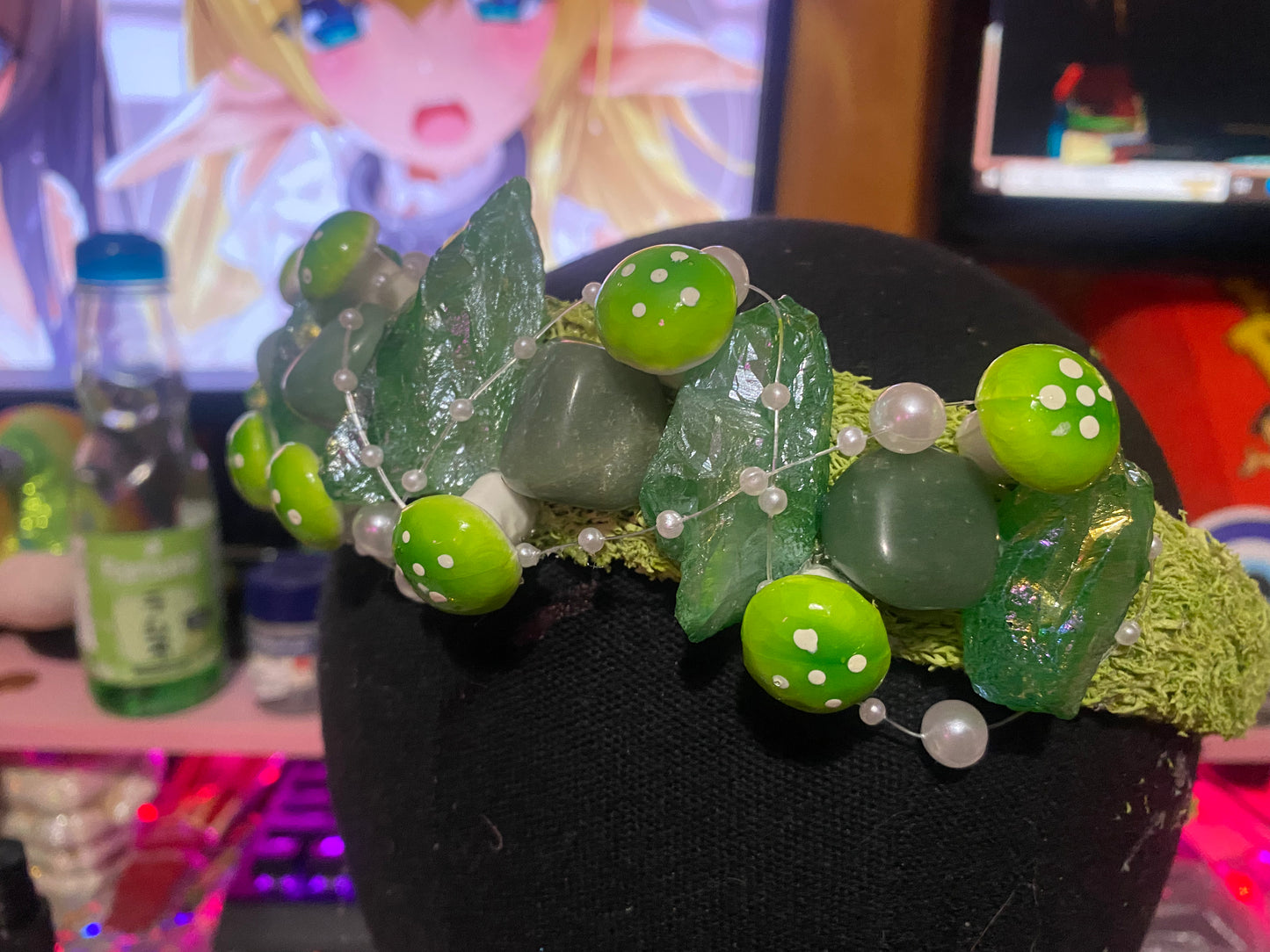Chartreuse Butterfly Crown