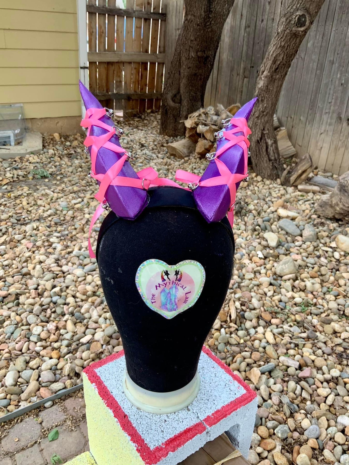 Purple and pink corset horns