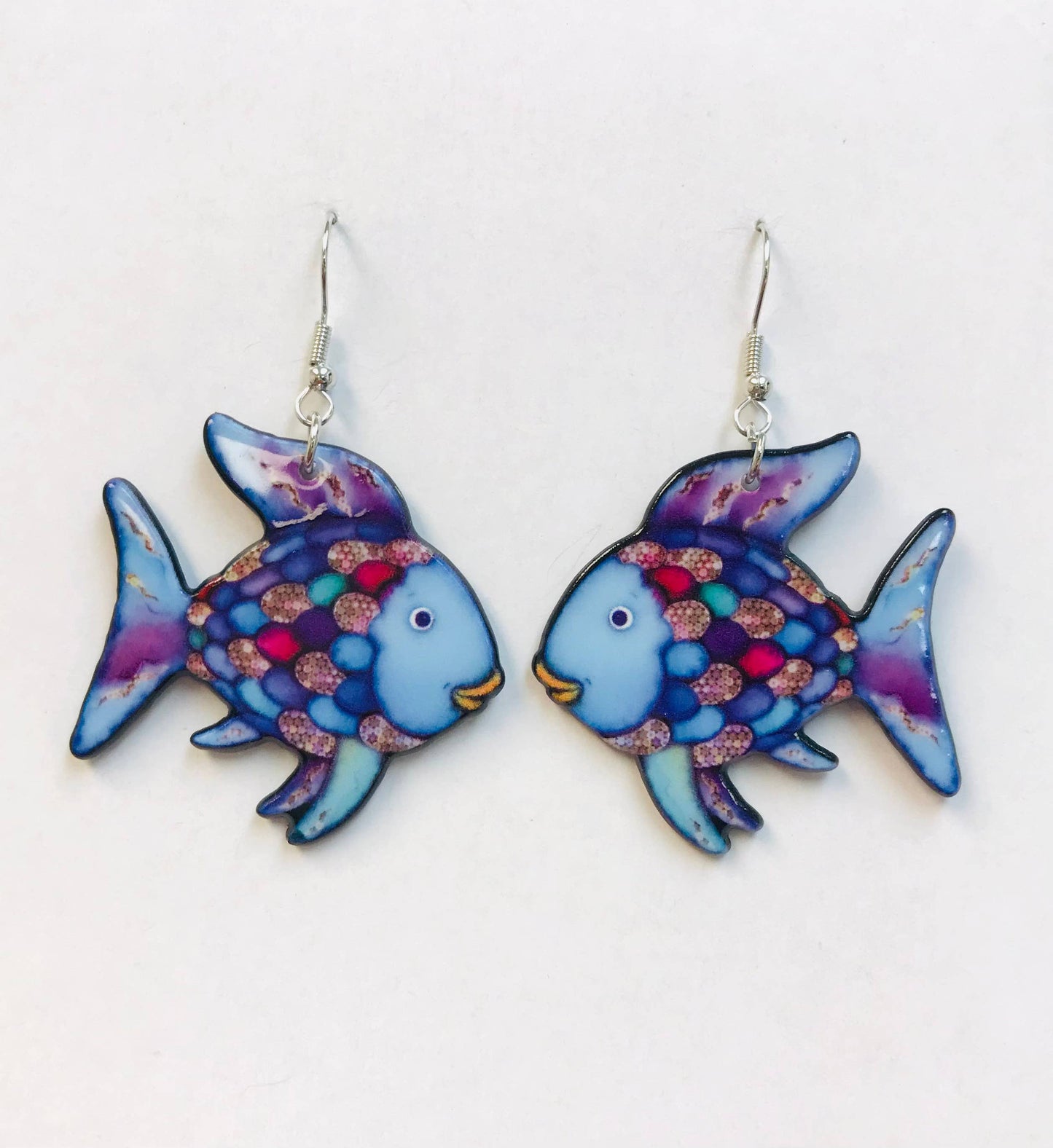 Rainbow fishy earrings