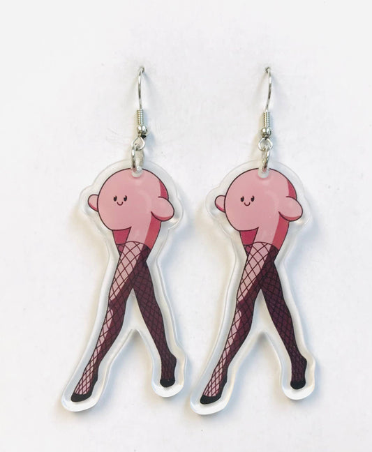 Pink Fishnet Earrings