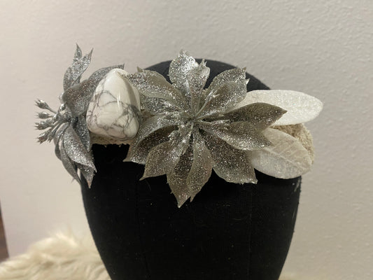 Silver Cuetlaxochitl Howlite Crown