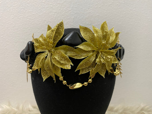 Black & Gold Cuetlaxochitl Obsidian Crown